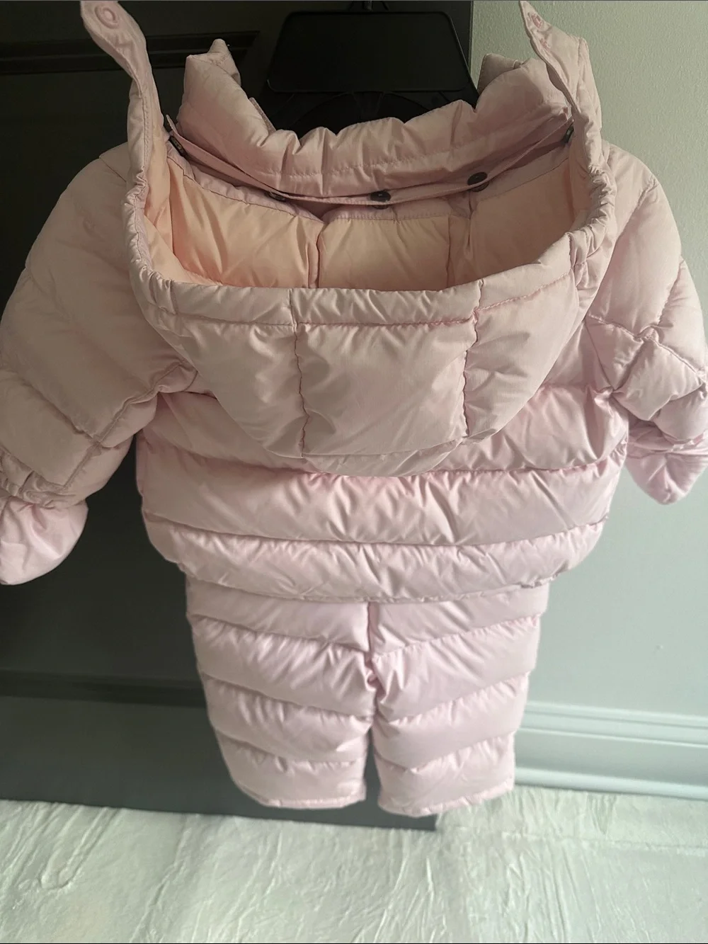 Ralph Lauren Light Pink Quilted Baby Snowsuit Set